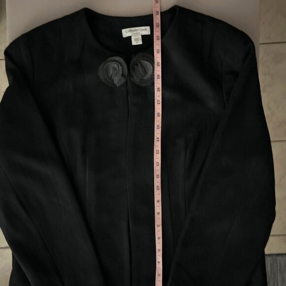 Coldwater Creek Women Black Open-Front Blazer Fully Lined Wool Blend Size 14 - Picture 4 of 7